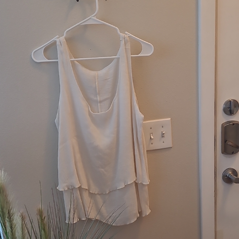Layered Cream Sleeveless Top - Brand New Temu-never Worn